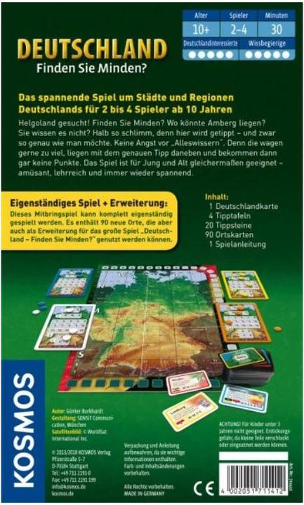 Produktbild Kosmos Deutschland - Finden Sie Minden? (Deutsch)