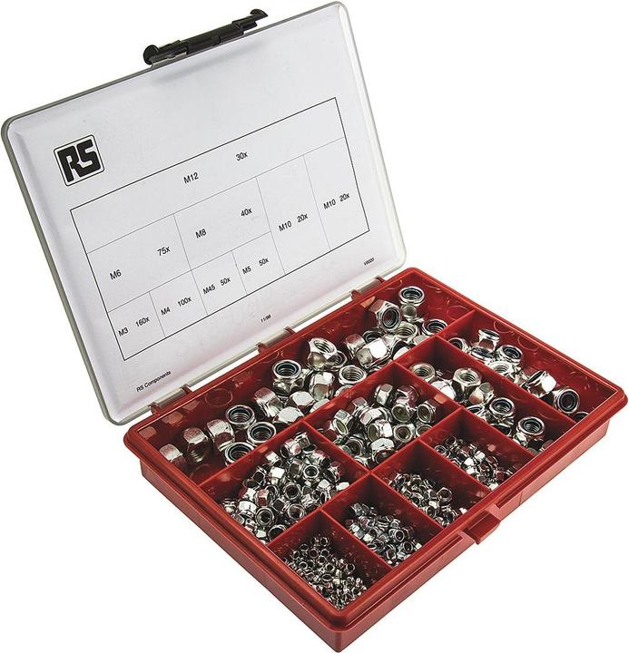 Rs Pro Assortimento di dadi autobloccanti (M10, M12, M3, M4, M5, M6, M8)