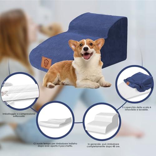 Produktbild Alopini 2 Stufen Hundetreppe, Wasserdicht Haustiertreppe, rutschfeste Hunderampe Bett für Hunde und Katzen