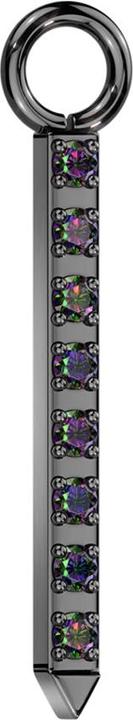 Image du produit Star Piercing Pendentif noir barre pointue cristaux sombre multicolore (Titane G23, sans laiton)