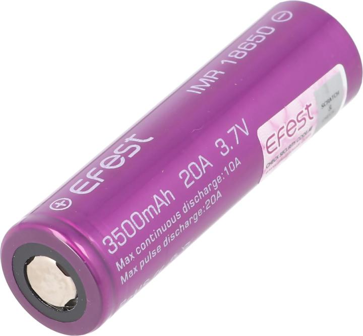 Actual product image Efest Akku Purple IMR 18650 (Flat Top) (1 pcs., 18650, 3500 mAh)
