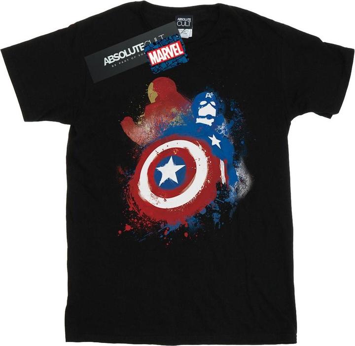 Captain America Civil War Painted Vs Iron Man TShirt (XL)