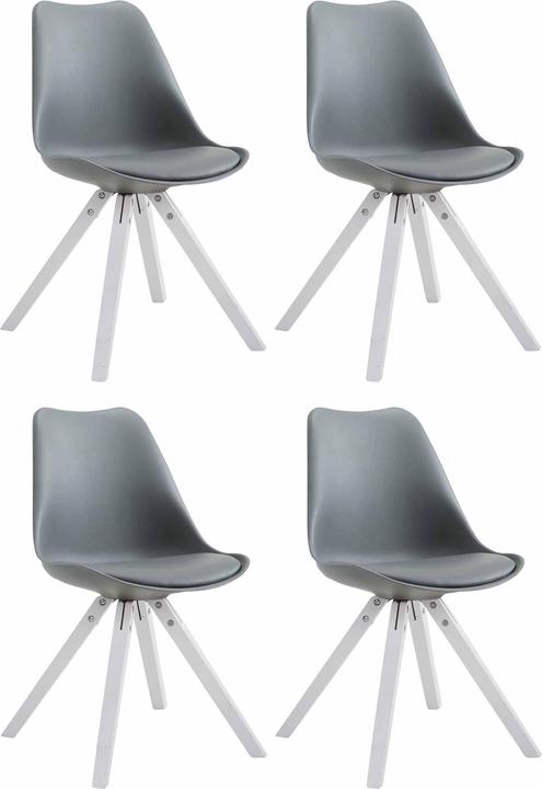 Produktbild Swisshandel24 4er Set Toulouse Kunstleder weiss Square
