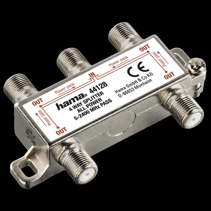 Produktbild Hama SAT-Verteiler, 4-fach, voll geschirmt (Antennenkabel)