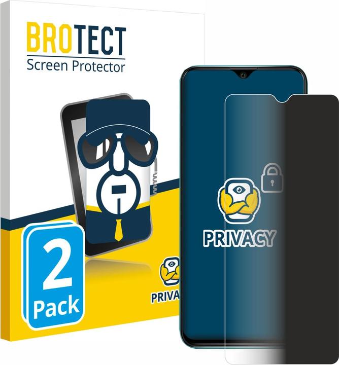 Produktbild BROTECT Sichtschutzfolie Anti-Spy Privacy Folie Blaulicht-Schutz (2 Stück, Wiko Power U20)