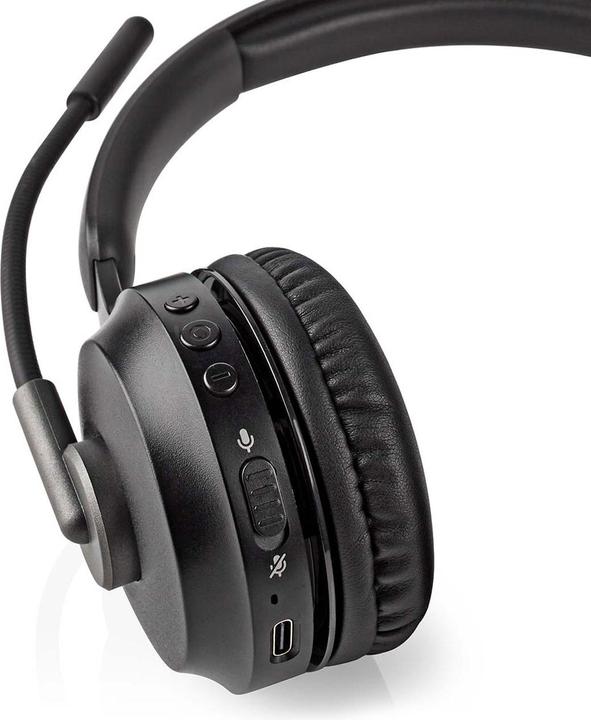 Immagine prodotto Nedis Cuffia per PC | On Ear | Stereo | Bluetooth | Microfono pieghevole | Nero (Senza fili, USB-C)
