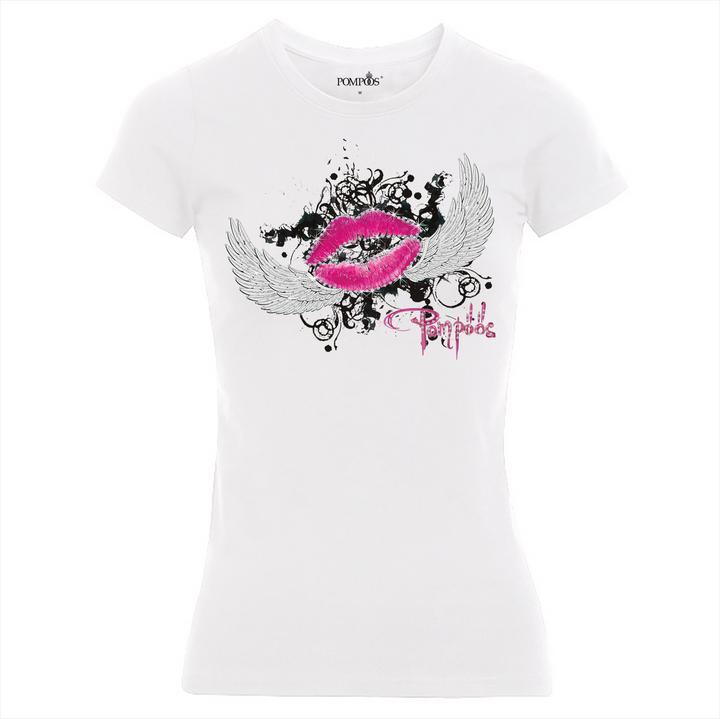 Pompöös T-Shirt Damen "Kussmund" - limited Edition T-Shirt Damen - Grösse XL (XL)