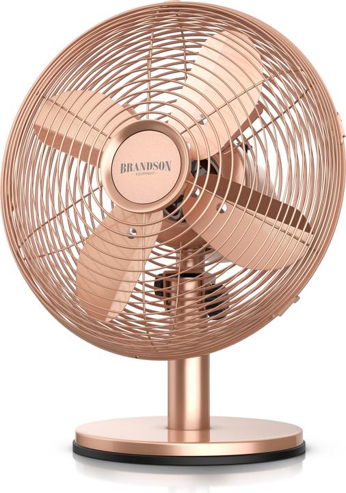 Brandson Tischventilator Retro Design, Oszillation, Neigbar, Metallgehäuse, Lüfter 30W, 28 cm Ø, 3 Stufen (50 dB)