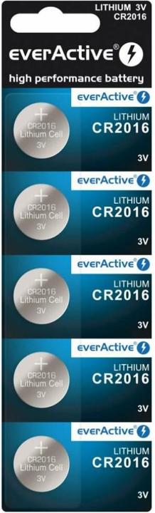 Image du produit Everactive Piles au lithium mini CR2016 sous blister 5 pièces (5 pcs, CR2016, 80 mAh)