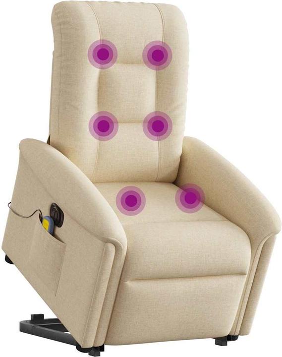Immagine prodotto VidaXL Poltrona massaggiante con ausilio stand-up in tessuto crema