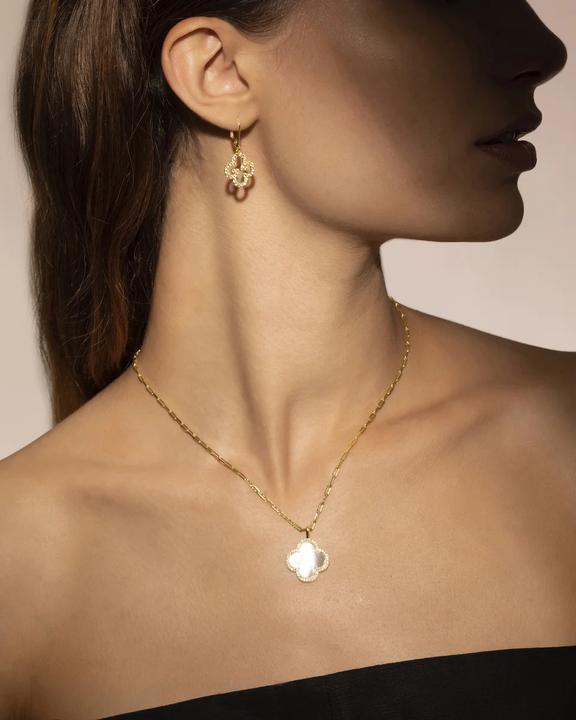 Image du produit Charles Garnier Collier en argent doré, nacre, oxyde de zirkonium (Argent 925 plaqué or)