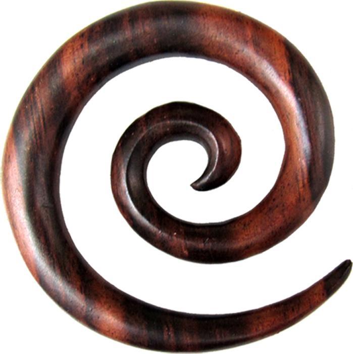 Star Piercing Dehnspirale super aus Narra Holz (Organisch, ohne Messing)