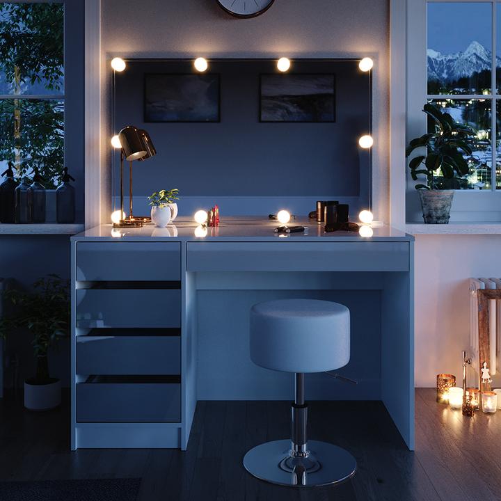 Actual product image Vicco Sherry with stool and lighting (120 x 55 x 75 cm)