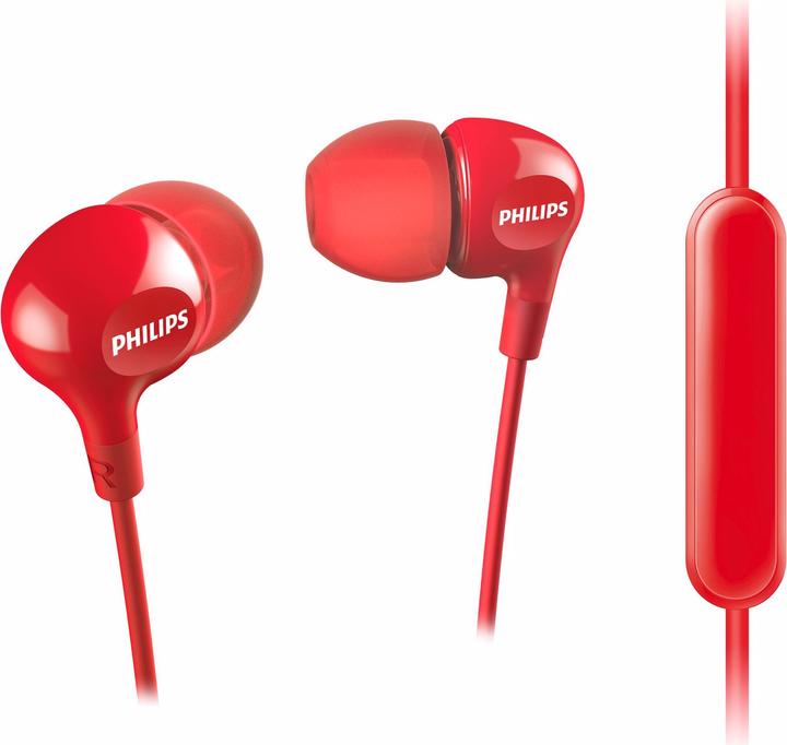 Actual product image Philips In-Ear Headphones SHE3555 Red (No noise cancelling, Cable)