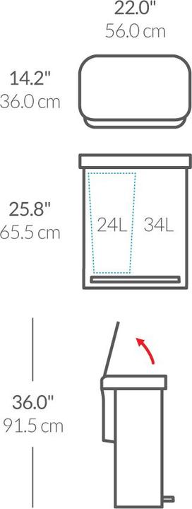 Actual product image Simplehuman Pedal bin (58 l)