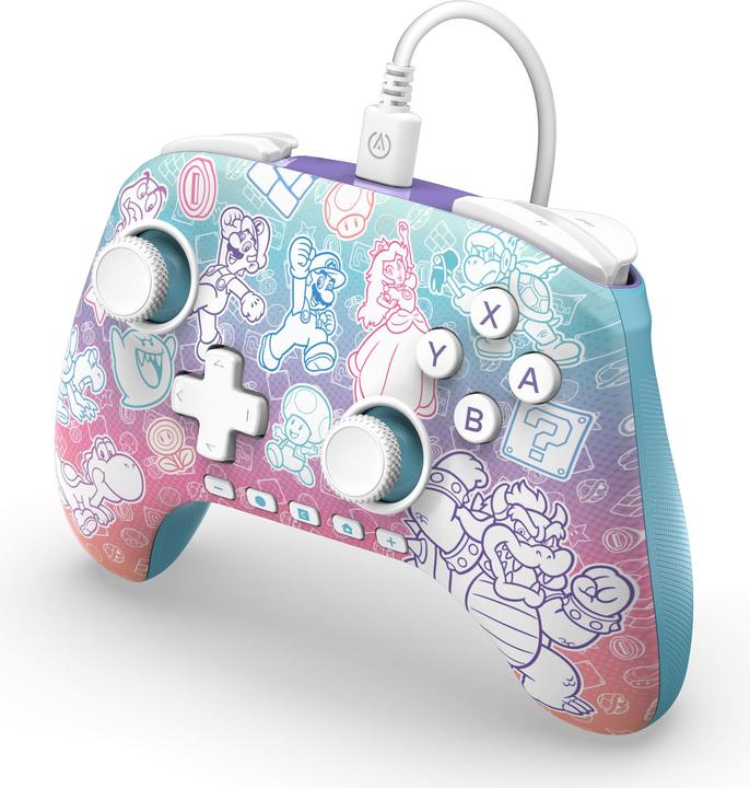 Actual product image PowerA NSW2 Controller Advantage wired Mushroom Kingdom (Switch 2)