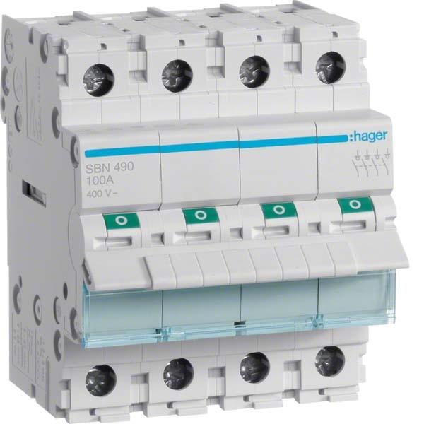 Actual product image Hager Control panel 100A modular switch 4P SBN490