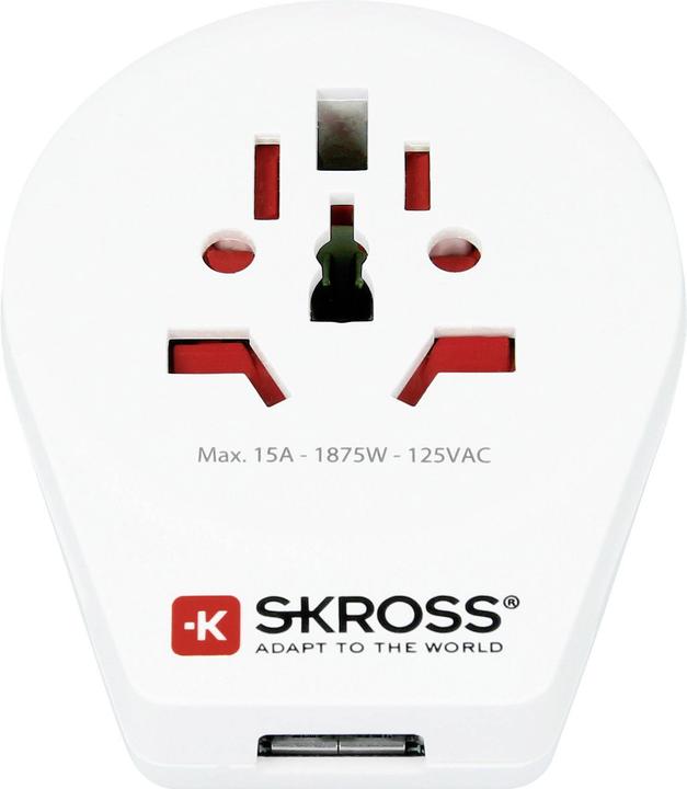 Produktbild Skross Reiseadapter World USA mit USB Ladegerät, Anzahl Pole