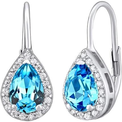 Silvego Silver earrings ORIANNA with synthetic topaz LPS0341BT