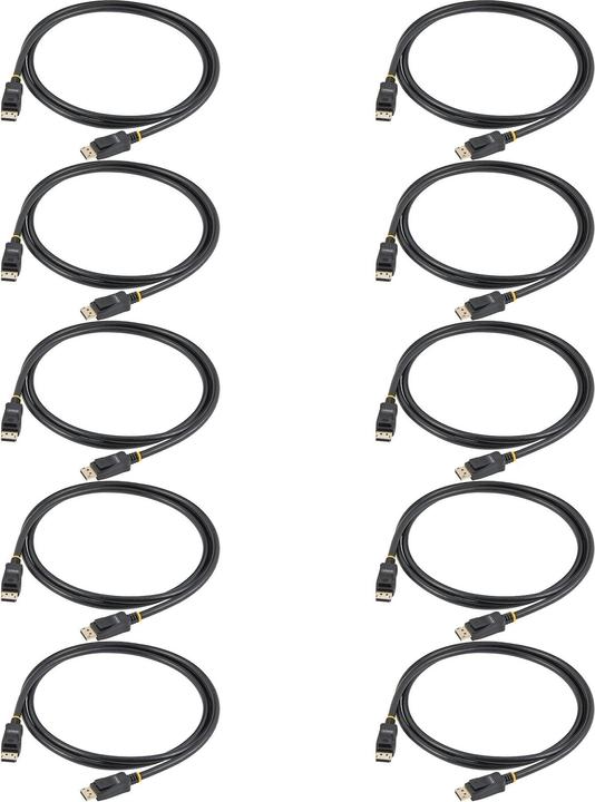 Actual product image StarTech COM 2m DisplayPort 1.2 cable - pack of 10 - VESA certified DP monitor cable with snap-in (2 m, DisplayPort)