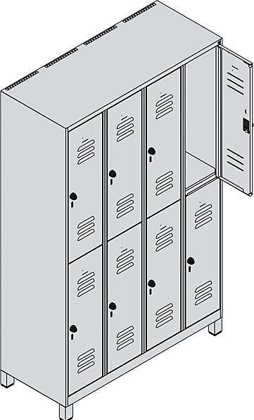 Image du produit C+P CP Vestiaire Classic Plus gris clair 080310-40 S10009, 8 casiers 120,0 x 50,0 x 195,0 cm (120 cm, 195 cm)