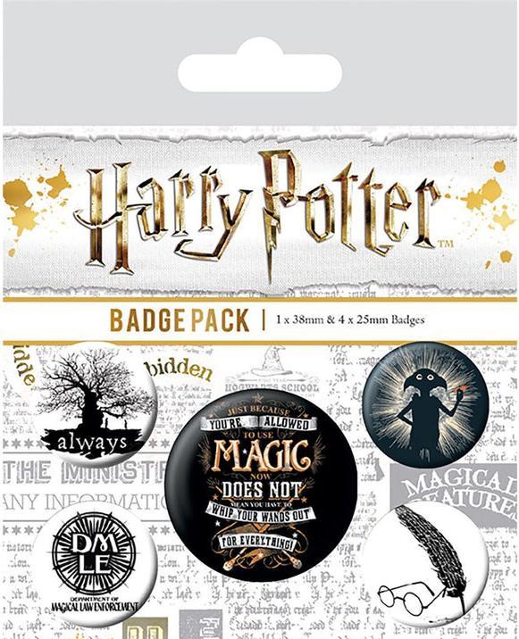 Pyramid HARRY POTTER - Pack 5 Badges - Symbols
