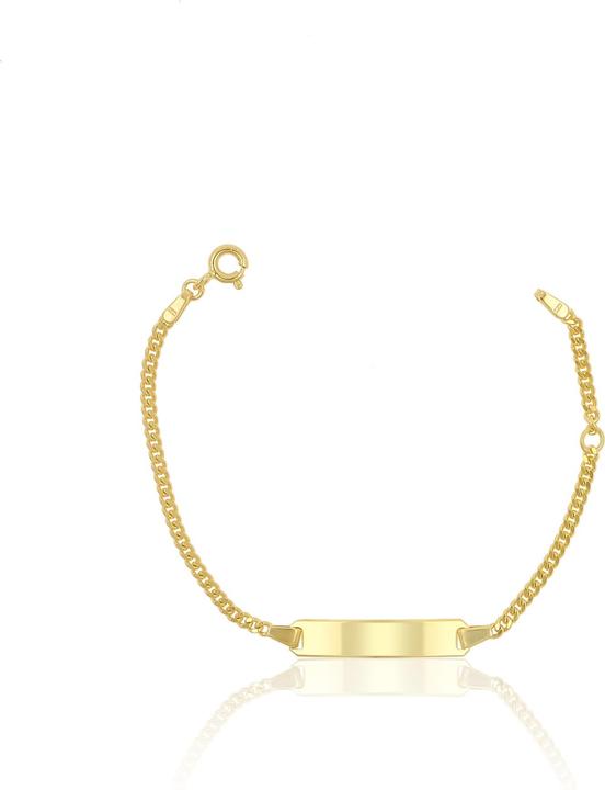 Muau Plaketten-Armband (14 cm, 750/18K Gelbgold)