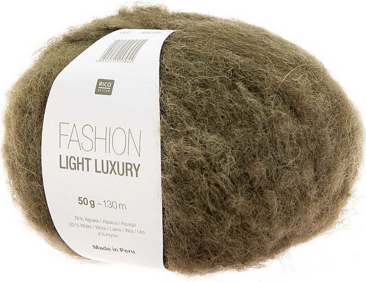 Produktbild Rico Fashion Light Luxury, khaki, 50 g, 130 m, 74 % Alpaka, 22 % WO, 4 % Nylon (130 m)
