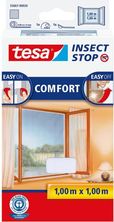 Actual product image tesa Insect screen COMFORT for windows, with Velcro tape, self-adhesive, without drilling (100 x 100 cm)