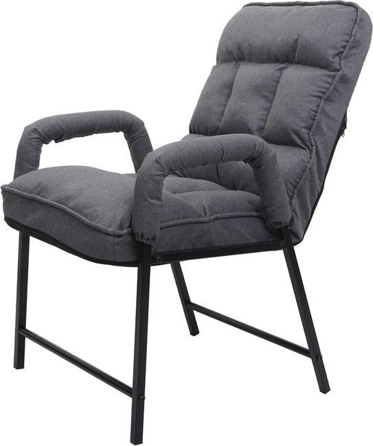 Produktbild Mendler Esszimmerstuhl HWC-K40, 160kg belastbar Rückenlehne verstellbar Metall - Stoff/Textil dunkelgrau