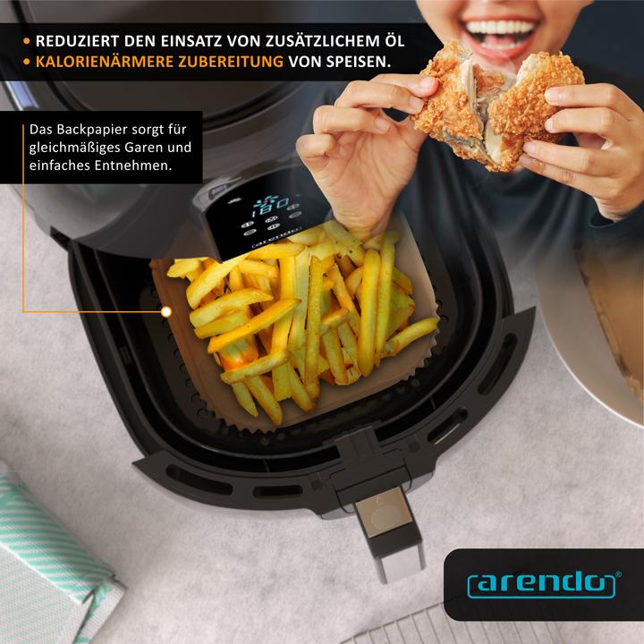 Immagine prodotto Arendo Heissluftfritteuse XXL Airfryer 5,2 L, bis 200 Grad, 3D Umluftsystem, Display, 1800 W, Fritteuse (Spina CH)