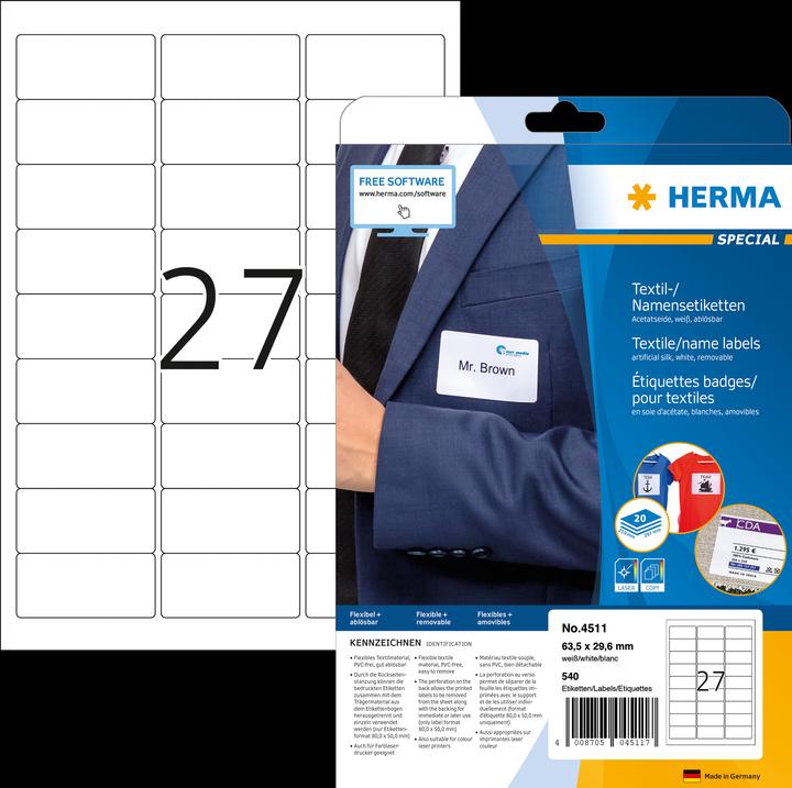 Immagine prodotto HERMA Etichette rimovibili A4