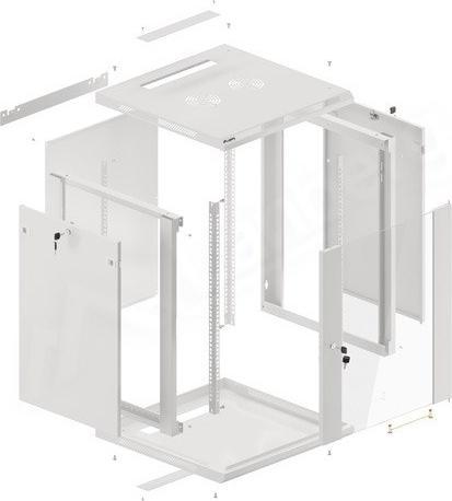 Produktbild Lanberg Wand- Rack 19 " 15U 600x600mm grau (15 HE, 19 Zoll Rack)
