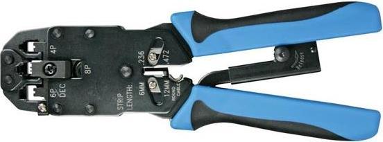 Productafbeelding Velleman PROFESSIONELE KRIMPTANG VOOR WESTERNSTEKKERS 4P4C (RJ10), 6P4C (RJ11), 8P8C (RJ45), DEC (20 mm)