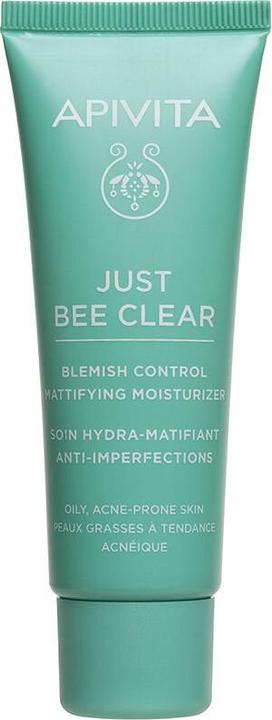 Actual product image Apivita Just Bee Clear Anti-Imperfections Mattifying Moisturizing Gel-Cream For Oily Skin - 40 Ml (Body gel, 40 ml)