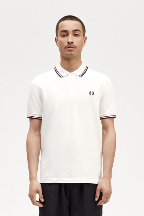 Actual product image Fred Perry Twin Tipped Polo Shirt Short Sleeve Snow White (S)