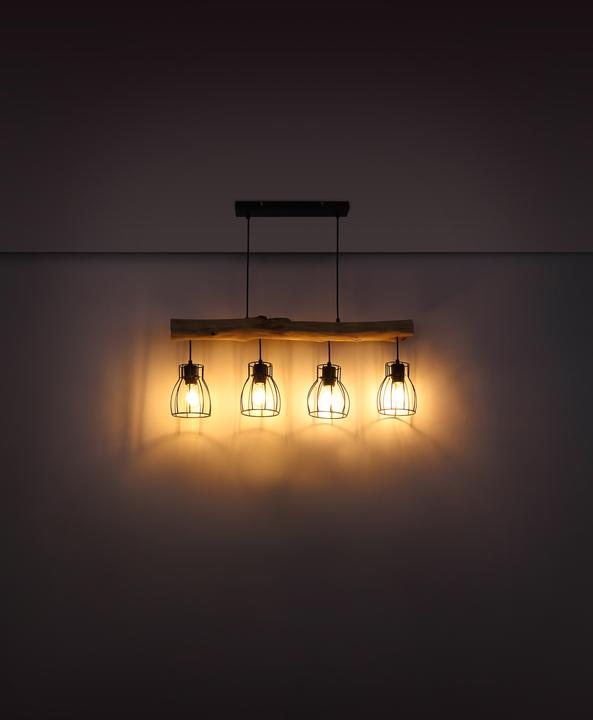 Image du produit Globo Lampe suspendue Mina noir 4xE27 (E27)