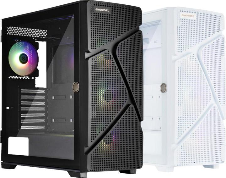 Actual product image Enermax MarbleShell MS31 ARGB (white, tempered glass) (mATX, Mini-ITX, ATX, E-ATX)