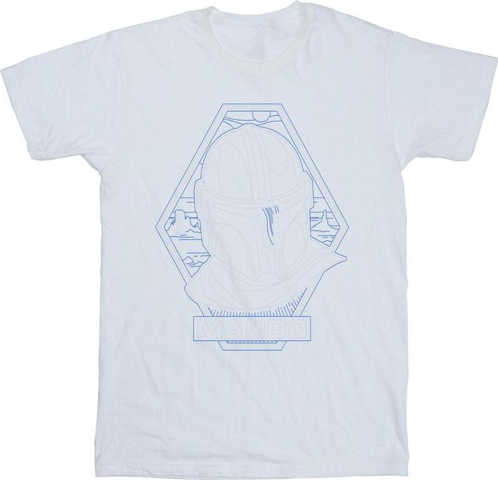 Star Wars The Mandalorian Outline Helm Diamond TShirt (M)