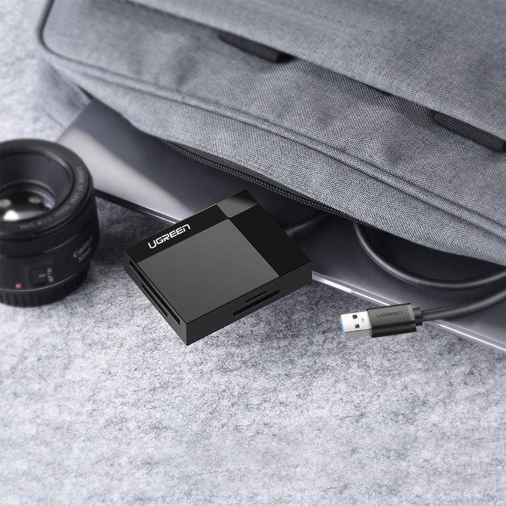 Produktbild Ugreen USB 3.0 SD/Micro SD/CF/MS Speicherkartenleser schwarz (CR125 30333) (USB 3.0)