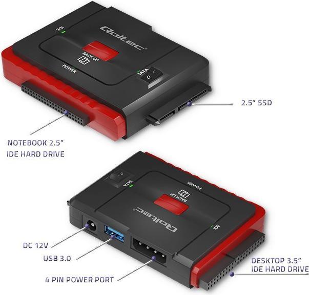 Produktbild Qoltec 50645 Adapter USB 3.0 to IDE SATA