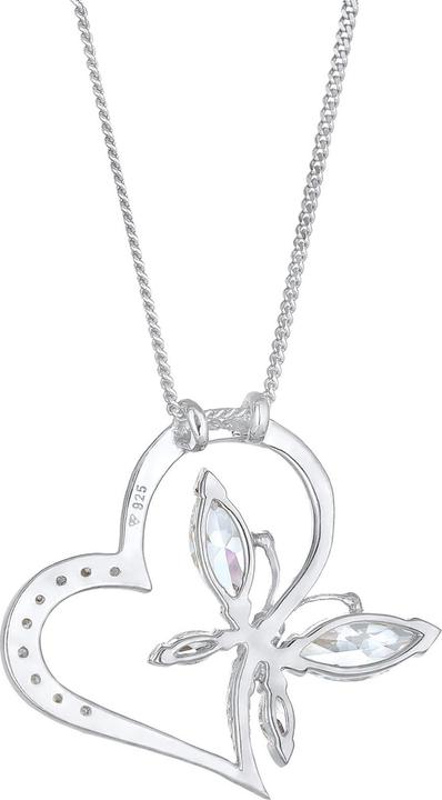 Elli Halskette Herz Schmetterling Zirkonia 925 Silber Noble (Zirkonia, 925er Sterling Silber, 45 cm)