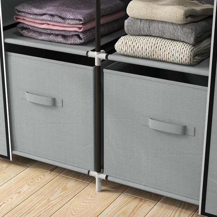 Image du produit Homcom Penderie en tissu avec portes zippées (83 x 42.5 x 162.5 cm)