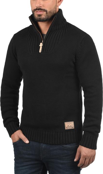Actual product image Solid Petro Men's Jumper Chunky Knit Pullover Troyer With Zipper (3XL)