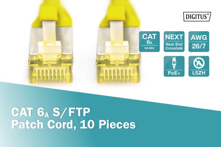 Actual product image Digitus CAT 6A S/FTP patch cord, 10 pieces (S/FTP, CAT6a, 3 m)