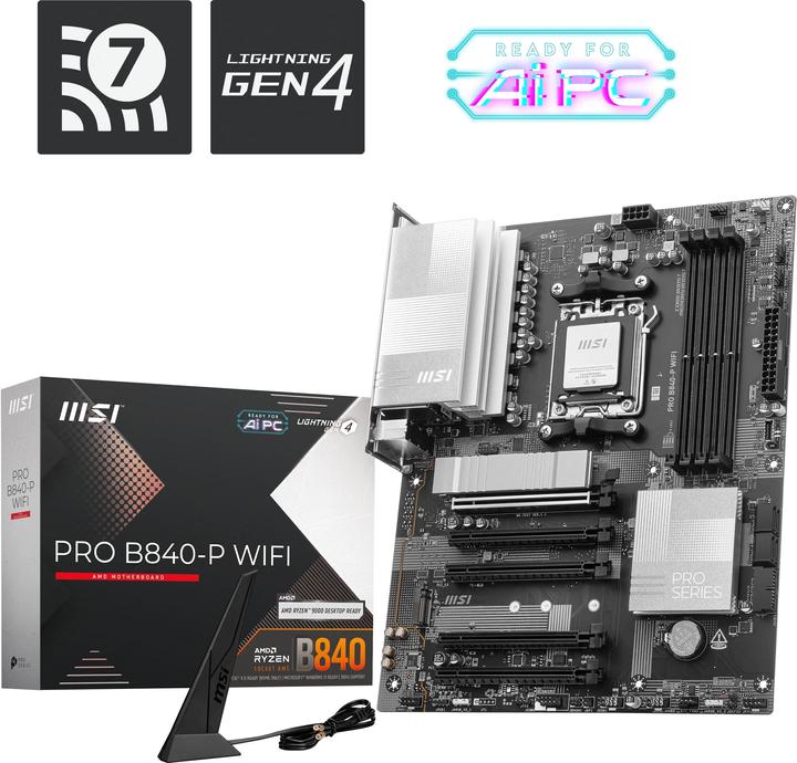 Actual product image MSI PRO B840-P WIFI (AM5, AMD B840, ATX)