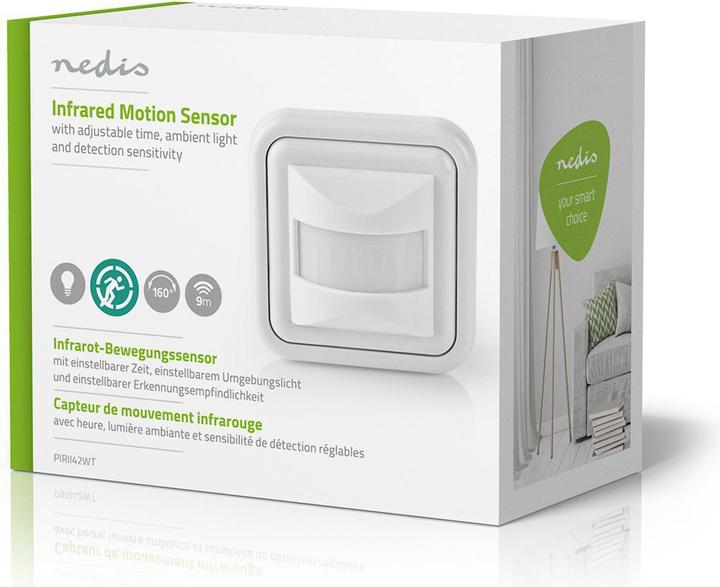 Image du produit Nedis Détecteur de mouvement intérieur 2-Wire / 3-Wire 160 ° 5-200 W 200 W 500 W 3-2000 Lux Technologie (9 m)