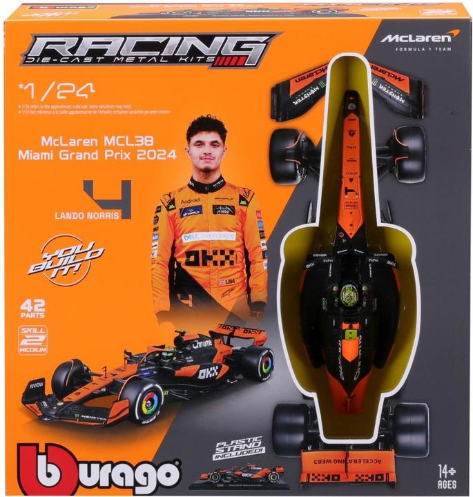 Actual product image Bburago McLaren F1 MCL38 1/24 Kit Norris 2024