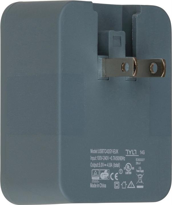 Immagine prodotto Tylt Adattatore da viaggio doppio USB grigio