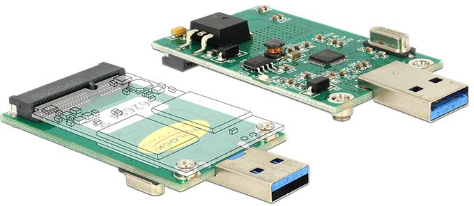 Delock Convertisseur connecteur USB > mSATA full size